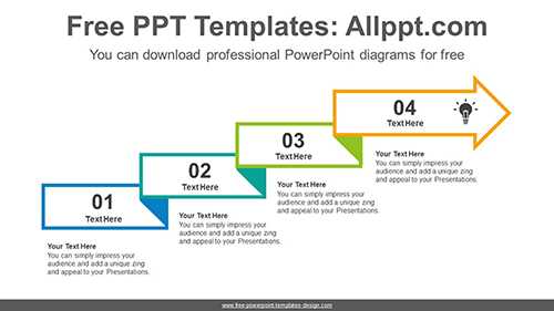 Cascading arrow ribbon PowerPoint Diagram Template