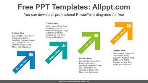 Cascading arrows PowerPoint Diagram