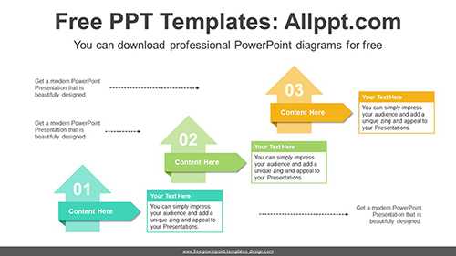 Cascading ascending Arrows PPT Template