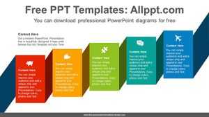 Cascading banner PowerPoint Diagram Template