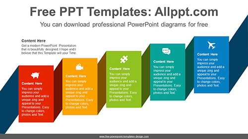 Cascading banner PowerPoint Diagram Template