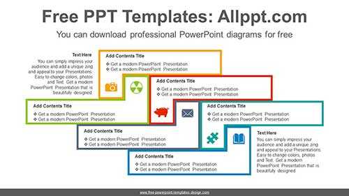 Cascading Bend Square PPT Diagram