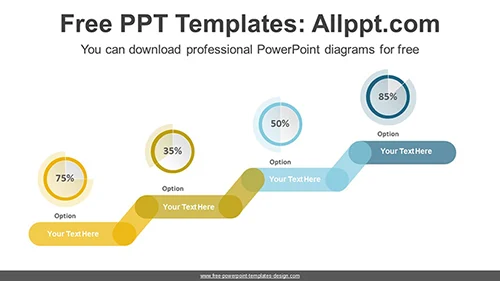 Cascading Opacity Pie Chart PPT Diagram