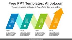 Cascading Ribbon Arrow PowerPoint Diagram
