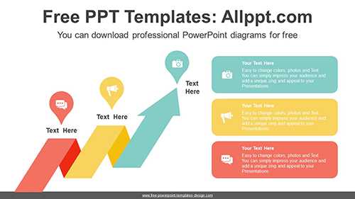 Cascading Ribbon Arrow PPT Diagram