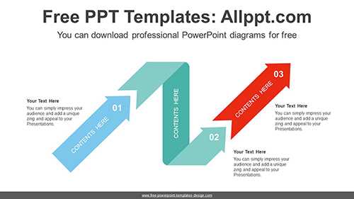 Cascading Ribbon Arrows PPT Diagram