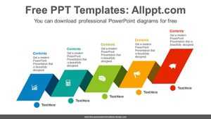 Cascading ribbon PowerPoint Diagram Template