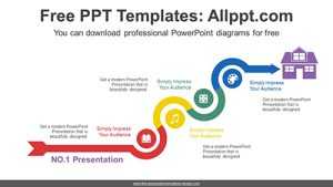 Cascading Snake Wave Arrow PowerPoint Diagram