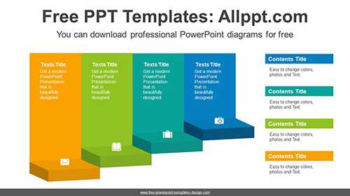 Cascading Square PowerPoint Diagram Template