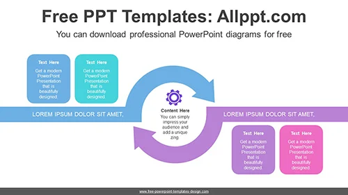 Center Crossed Arrow PowerPoint Diagram