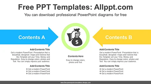 Center Focus Arrow PowerPoint Diagram Template