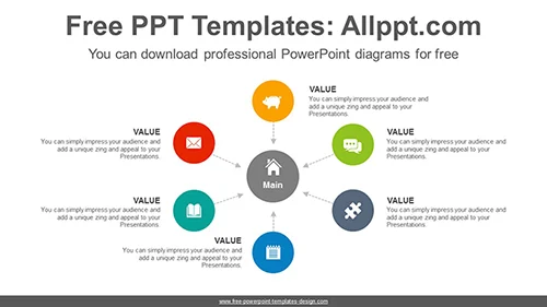 Center pointing arrow PowerPoint Diagram Template