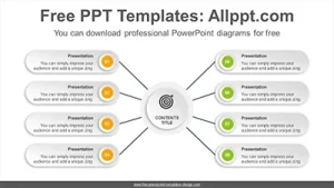 Center symmetry paper banner PowerPoint Diagram Template