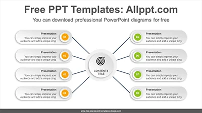 Center symmetry paper banner PowerPoint Diagram Template