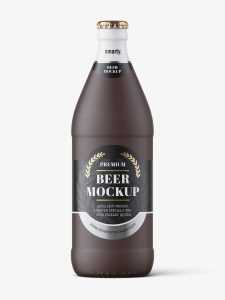 Ceramic beer bottle mockup