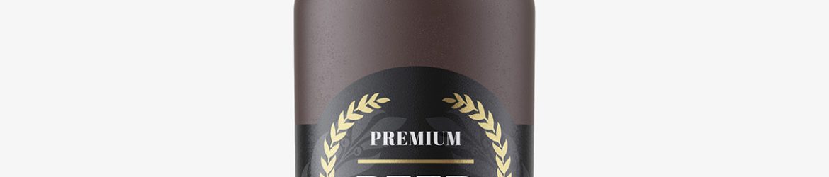 Ceramic beer bottle mockup