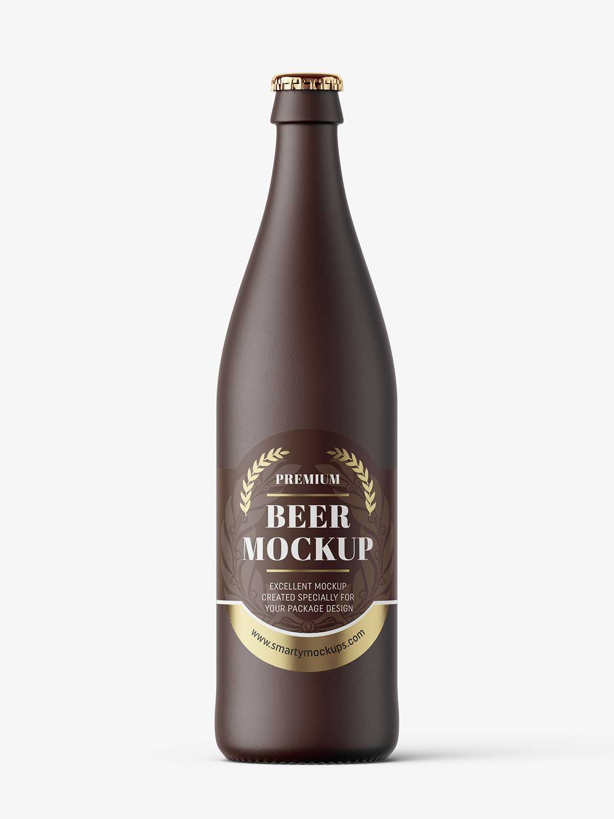 Ceramic beer bottle mockup