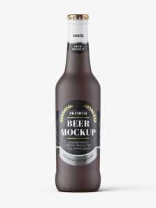 Ceramic beer bottle mockup