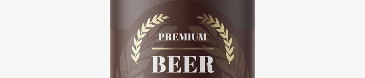Ceramic beer bottle mockup