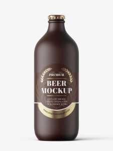Ceramic beer bottle mockup