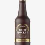 Ceramic beer bottle mockup / 330 ml