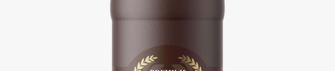 Ceramic beer bottle mockup