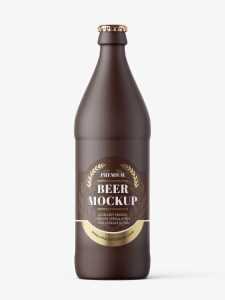 Ceramic beer bottle mockup