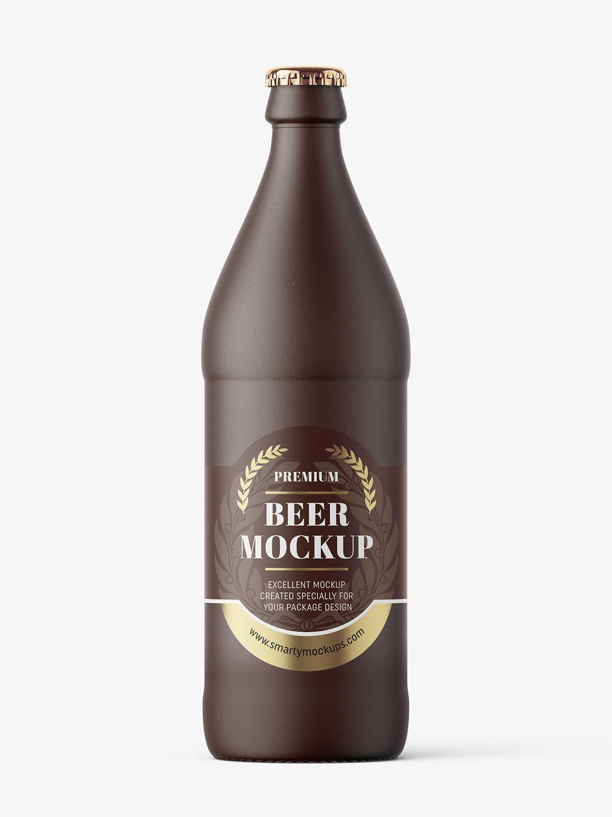 Ceramic beer bottle mockup