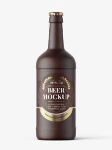 Ceramic beer bottle mockup