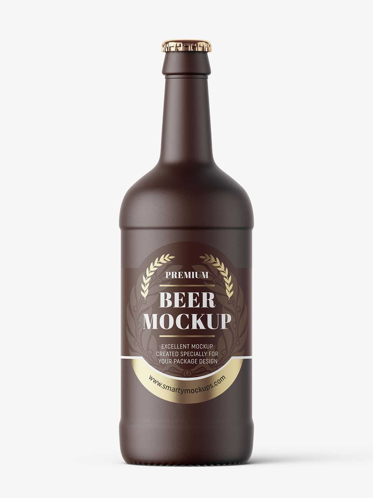 Ceramic beer bottle mockup