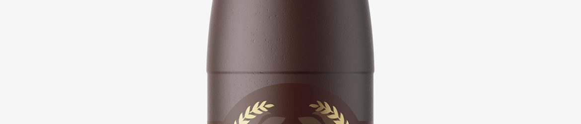 Ceramic beer bottle mockup