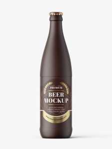 Ceramic beer bottle mockup