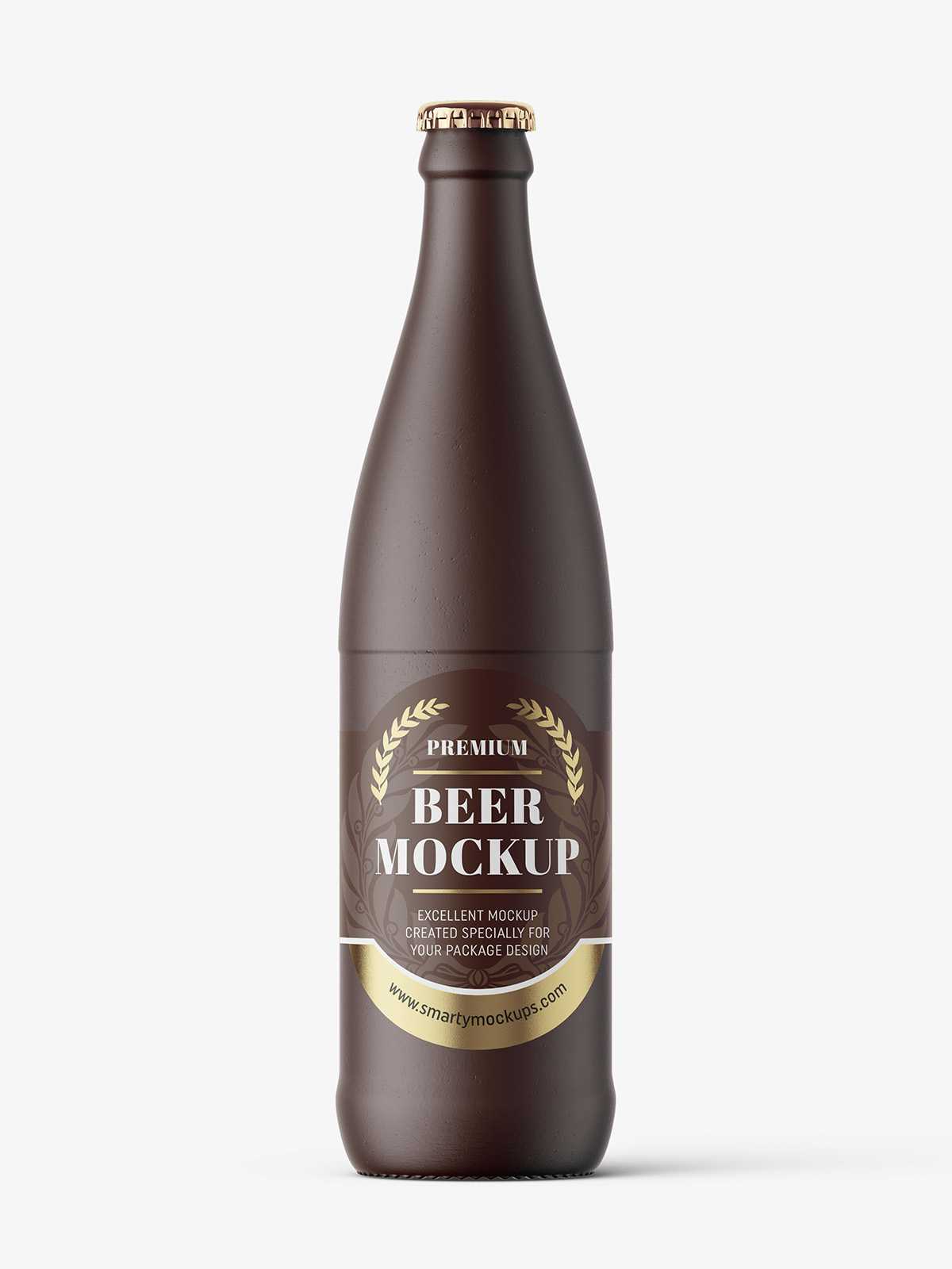 Ceramic beer bottle mockup