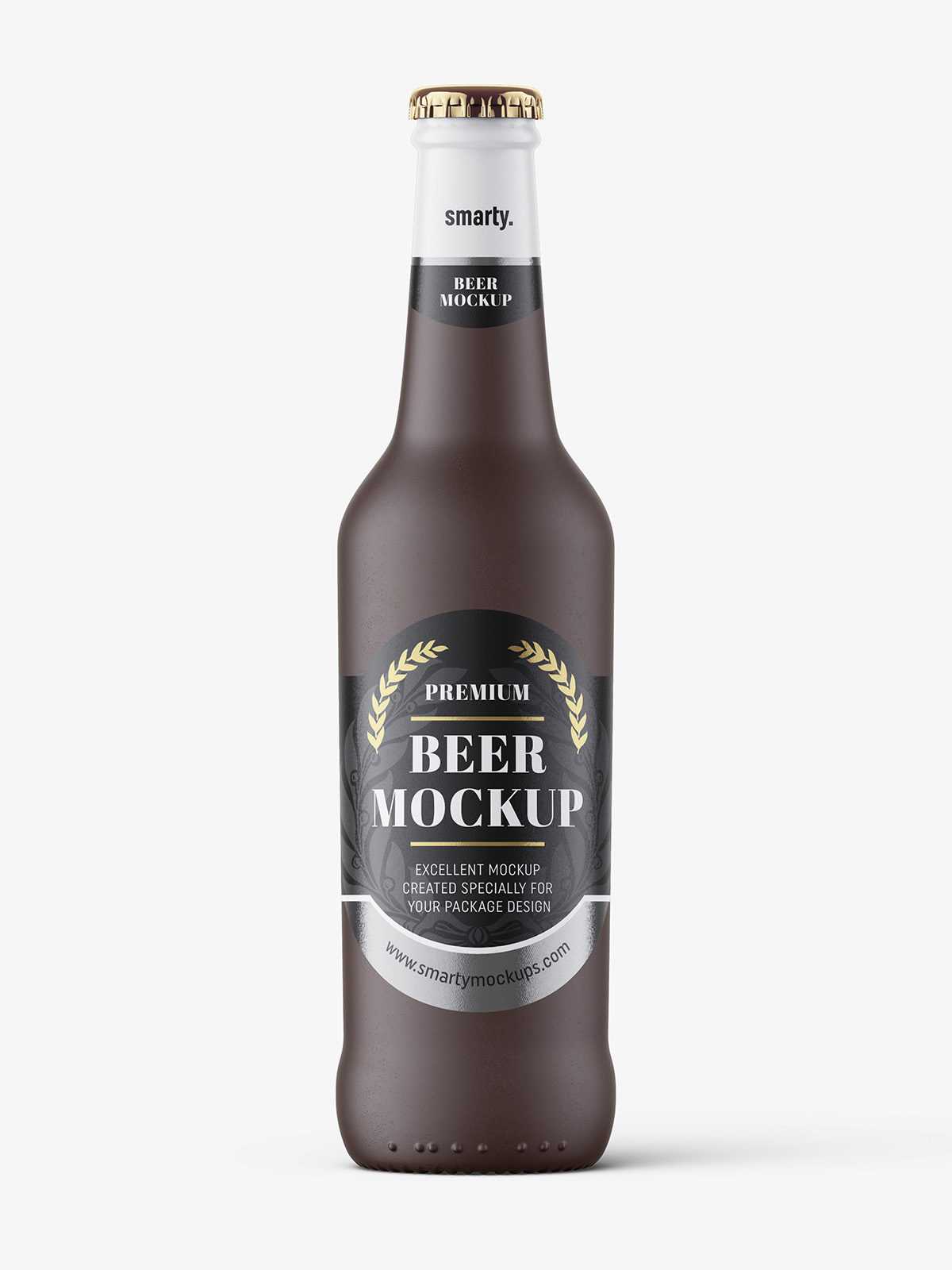 Ceramic beer bottle mockup