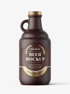 Ceramic farmhouse growler bottle mockup