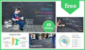 Chalk Drawn Books PowerPoint Templates