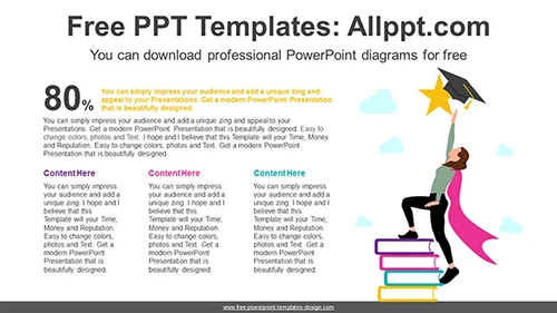 Challenge Toward Graduation PowerPoint Diagram