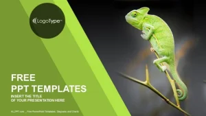 Chameleon Sitting on Green Plant-Nature PPT Templates