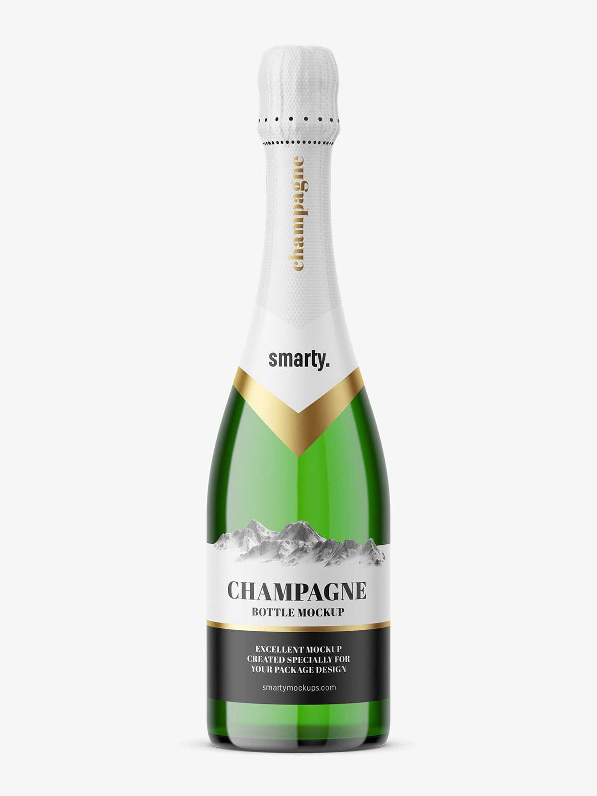 Champagne bottle mockup