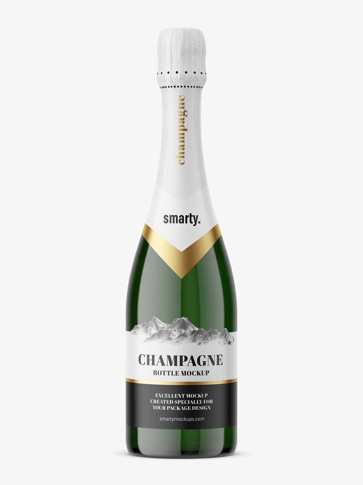 Champagne bottle mockup
