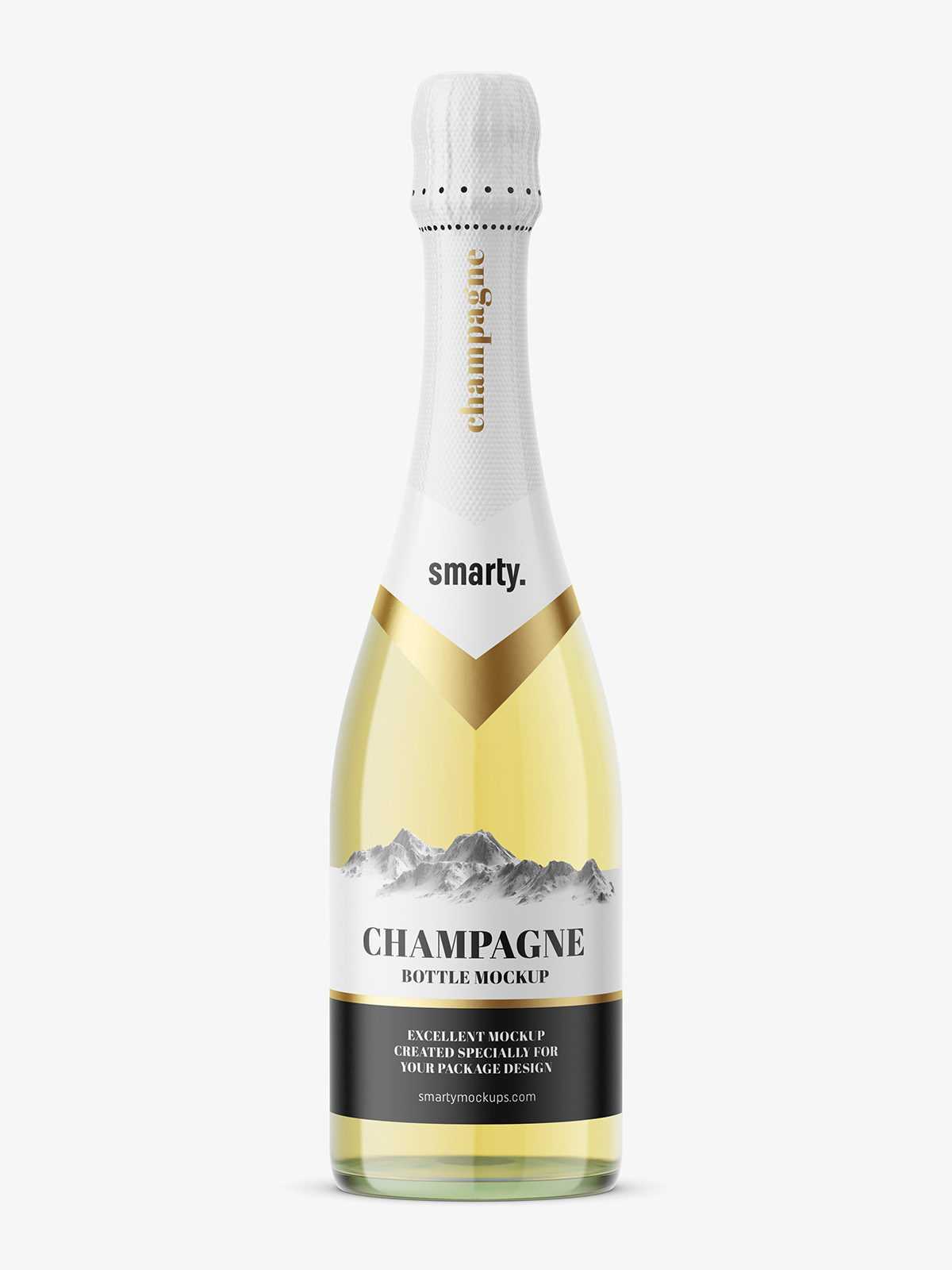 Champagne bottle mockup