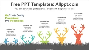 Change deer antlers PowerPoint Diagram Template