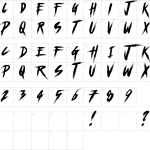 Mapa de caracteres da fonte Chapters Font