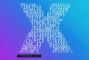Character with Text Font
