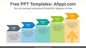 Chevron arrow staircase PowerPoint Diagram Template