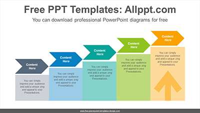 Chevron arrow staircase PowerPoint Diagram Template