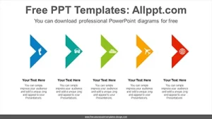 Chevron arrows align PowerPoint Diagram Template
