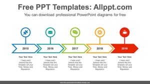 Chevron highlighted signpost PowerPoint Diagram Template