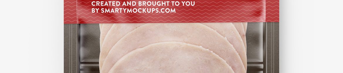 Chicken ham in tray mockup