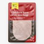 Chicken ham in tray mockup